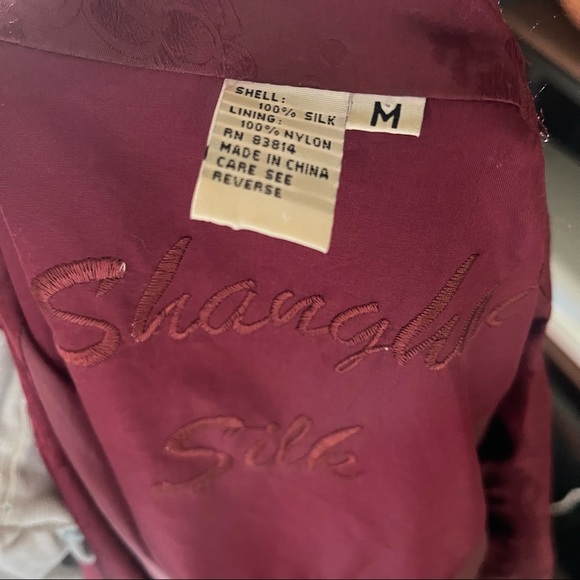 Vintage Windbreaker bomber Jacket Silk Floral unisex zip up sz m - Picture 4 of 8